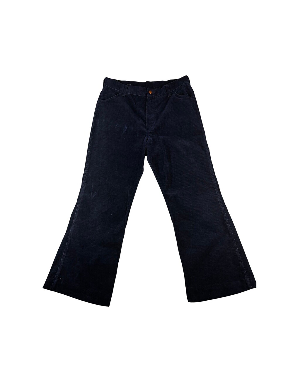 Vintage Wrangler Navy Blue Corduroy Flare Leg Pants High Waisted Sz 15/16
